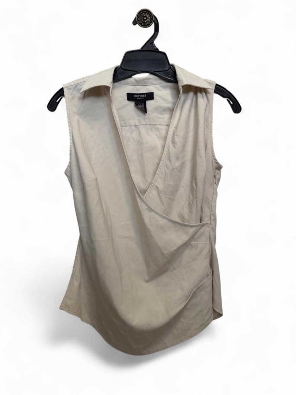 Express White Collared Wrap Blouse Size 4